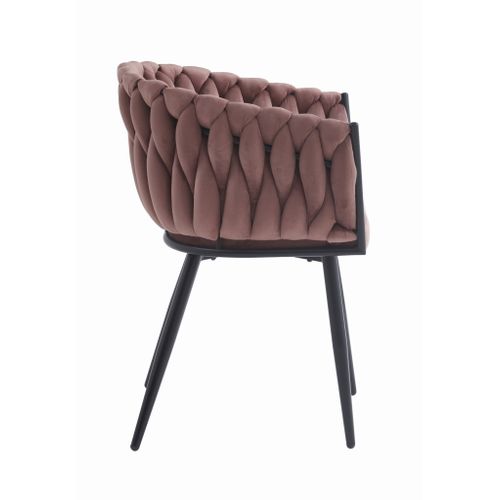 Chaise Orion - Velours Rose Foncé / Piètement Noir X 2 70x44x66