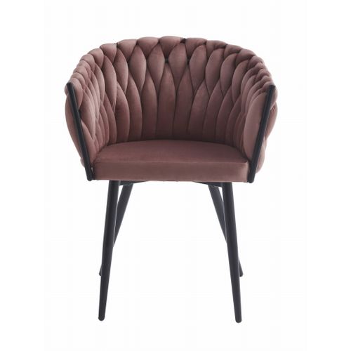 Chaise Orion - Velours Rose Foncé / Piètement Noir X 2 70x44x66
