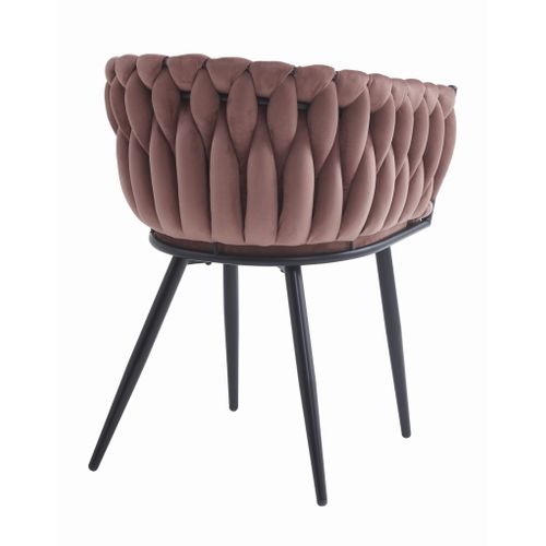 Chaise Orion - Velours Rose Foncé / Piètement Noir X 2 70x44x66