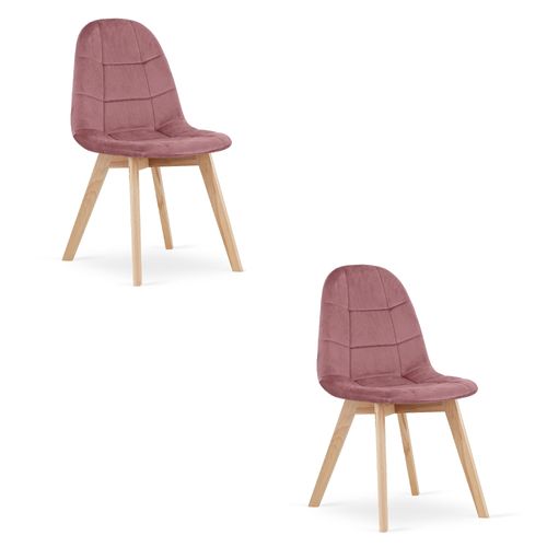 Chaise Bora - Velours Rose Foncé X 2 61x40x50