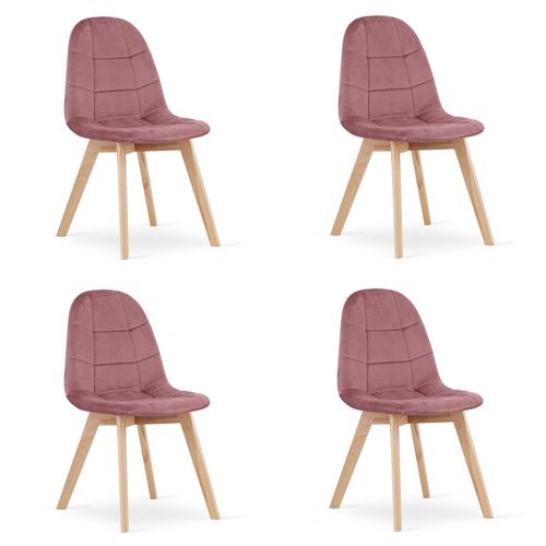 Chaise Bora - Velours Rose Foncé X 4 60x60x55