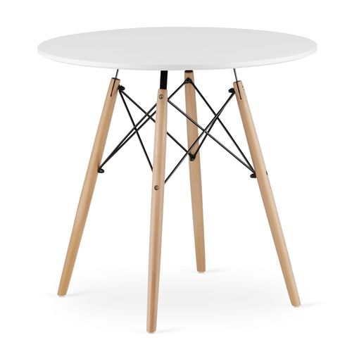 Ensemble Table Ronde Todi 80cm Blanc + 4 Chaises Osaka Blanches
