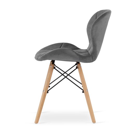 Ensemble Table Ronde Todi 80cm Blanche + 4 Chaises Lago Grises - 80x80x75