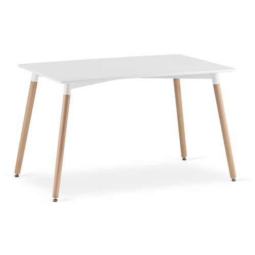 Ensemble Table Rectangulaire Adria 120x80 Blanche + 4 Chaises Osaka Blanches