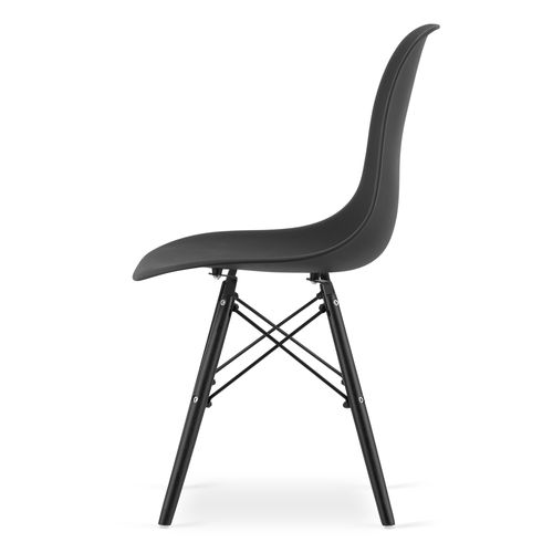 Ensemble Table Rectangulaire Tessa 120x60 Rustique + 4 Chaises Osaka Noires - 120x60x75