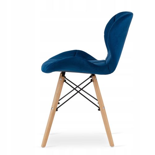 Ensemble Table Ronde Todi 60cm Blanche + 2 Chaises Lago Bleu Marine - 60x60x75