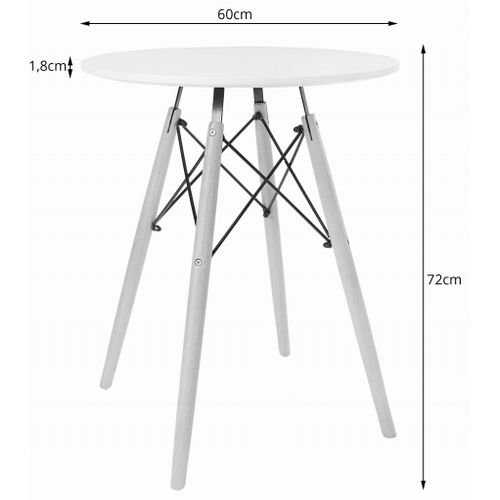 Ensemble Table Ronde Todi 60 Blanc + 2 Chaises Lago Jaunes - 60x60x75