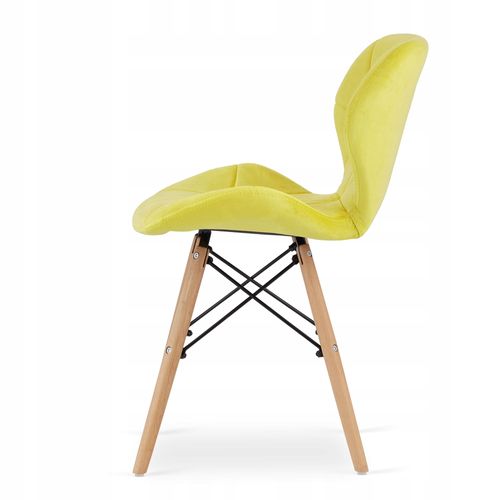 Ensemble Table Ronde Todi 80 Blanche + 4 Chaises Lago Jaunes - 80x80x75