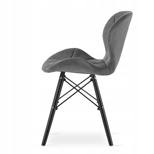 Ensemble Table Ronde Todi 80 Frêne + 4 Chaises Lago Grises - 80x80x75