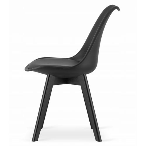 Ensemble Table Ronde Todi 80 Noire + 4 Chaises Mark Noires - 80x80x75