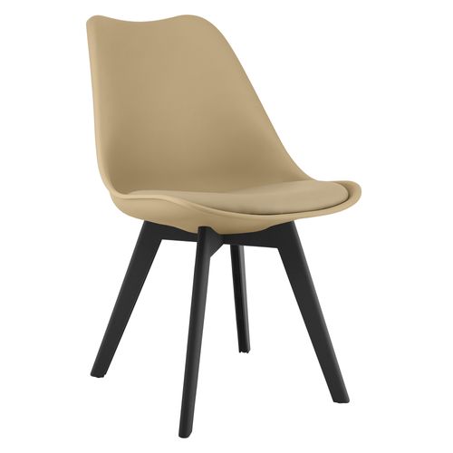 Chaise Mark - Beige Foncé/pieds Noirs X 3 60x50x50