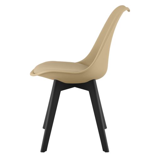 Chaise Mark - Beige Foncé/pieds Noirs X 4 60x50x50