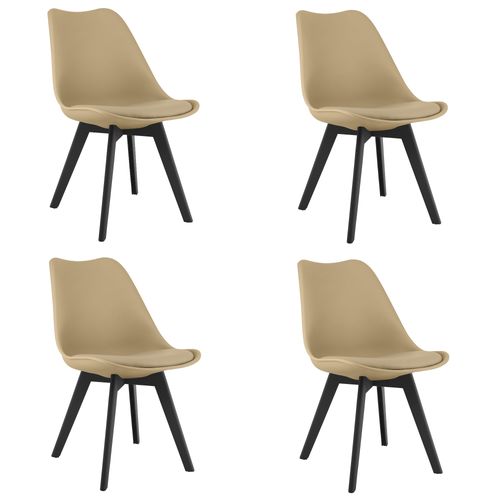 Chaise Mark - Beige Foncé/pieds Noirs X 4 60x50x50