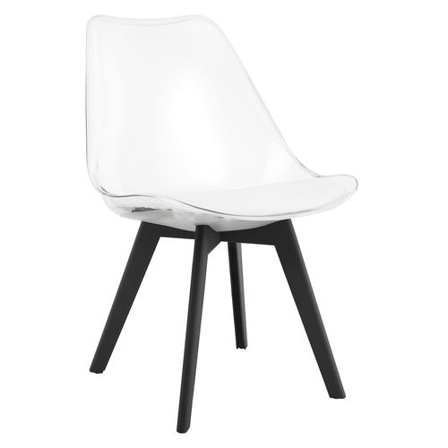 Chaise Mark - Transparentes / Pieds Noirs X 4 60x50x50