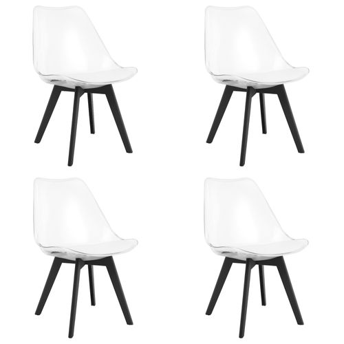 Chaise Mark - Transparentes / Pieds Noirs X 4 60x50x50