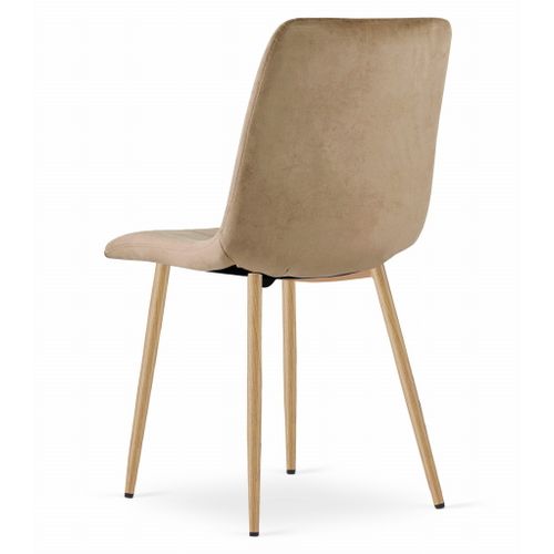 Chaise Lava - Velours Brun / Pieds Couleur Bois X 1 60x50x40