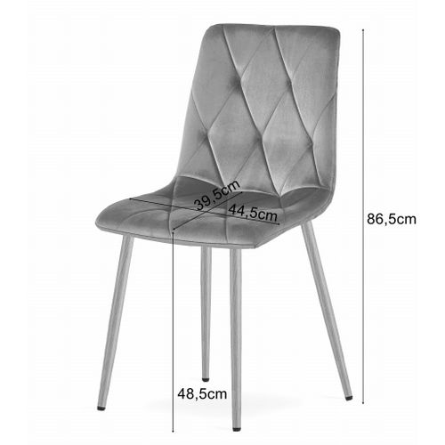 Chaise Libra - Velours Beige Clair / Pieds Couleur Bois X 1 60x50x40