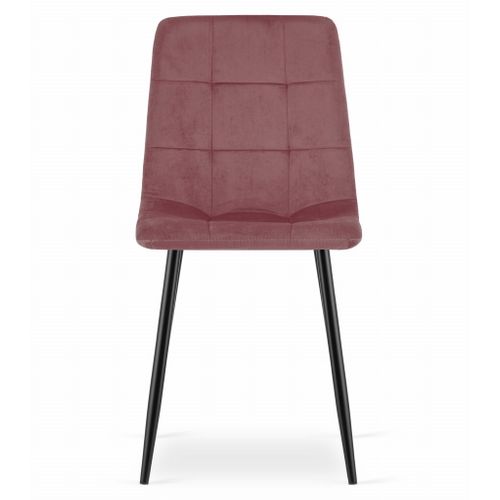 Chaise Kara - Velours Rose/pieds Noirs X 3 67x58x59