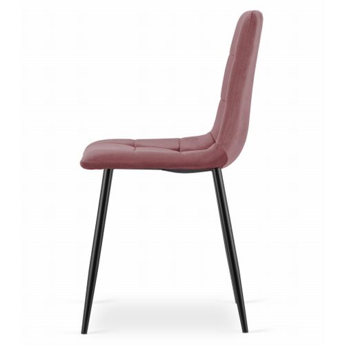 Chaise Kara - Velours Rose / Pieds Noirs X 4 67x58x59