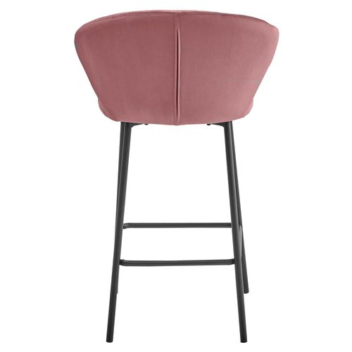 Tabouret Gatta - Velours Rose Foncé / Pieds Noirs X 2 60x50x50