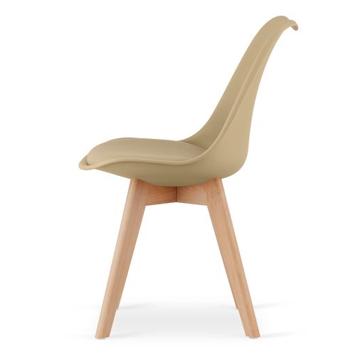 Chaise Mark - Beige Foncé / Pieds En Hêtre X 3 60x50x50