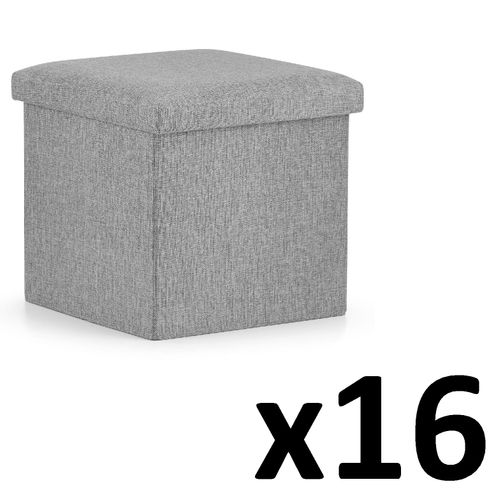 Pouf Pliant M - 30x30x30cm Gris X 16 33x40x64