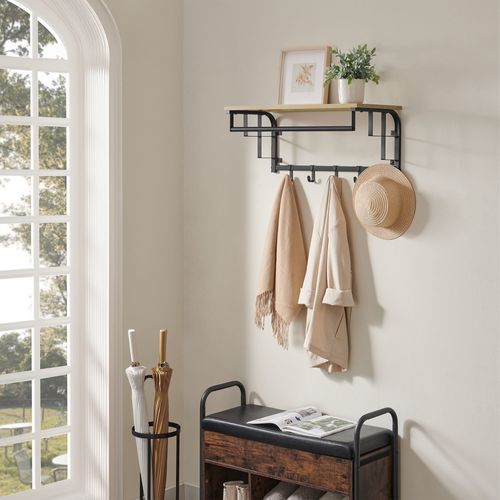 Étagère Murale Avec Crochets - Sonoma - 74x6x37