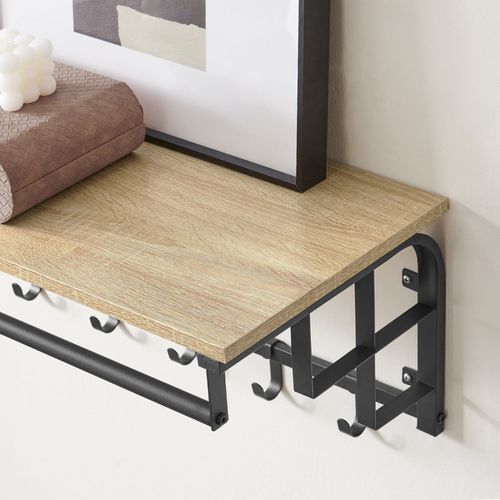 Étagère Murale Avec Crochets - Sonoma - 74x6x37