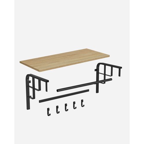 Étagère Murale Avec Crochets - Sonoma - 74x6x37