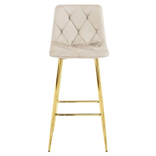 Tabouret Nado - Velours Beige/pieds Dorés X 1 60x55x60