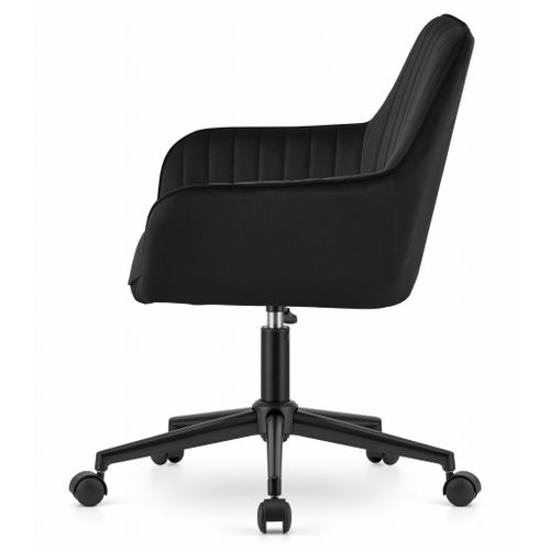 Fauteuil Pivotant Roxy - Velours Noir 62x61x44