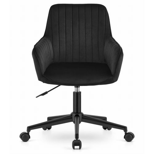 Fauteuil Pivotant Roxy - Velours Noir 62x61x44