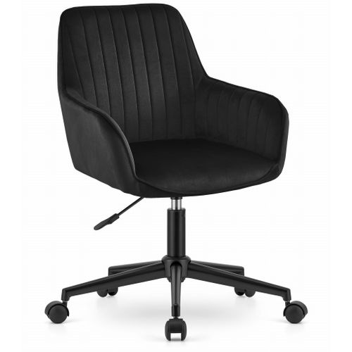 Fauteuil Pivotant Roxy - Velours Noir 62x61x44