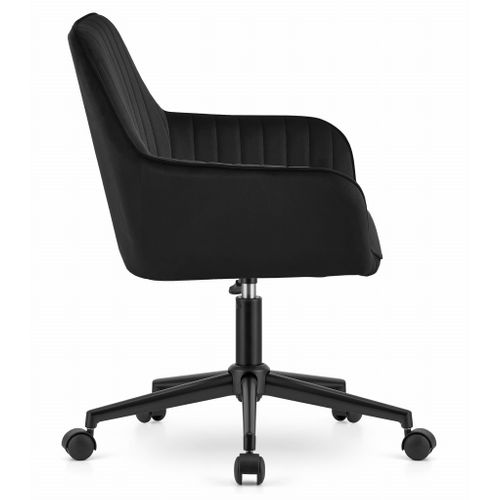 Fauteuil Pivotant Roxy - Velours Noir 62x61x44