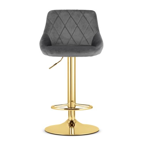 Hoker Kast - Velours Gris/base Dorée 49x35x47