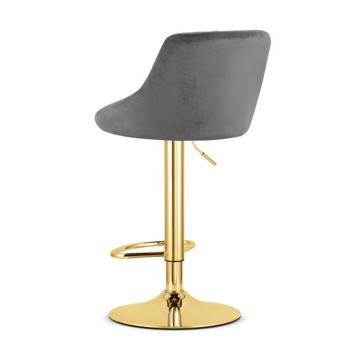 Hoker Kast - Velours Gris/base Dorée 49x35x47