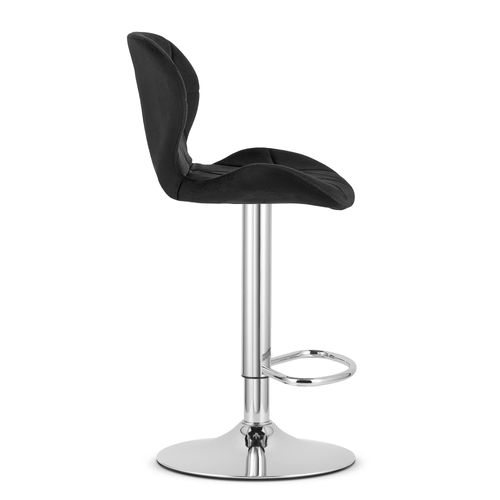 Hoker West - Velours Noir/base Chromée 49x35x47