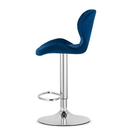 Hoker West - Velours Bleu Marine/base Chromée 49x35x47