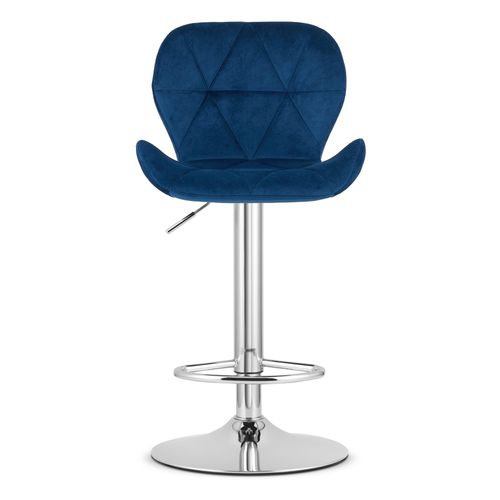 Hoker West - Velours Bleu Marine/base Chromée 49x35x47