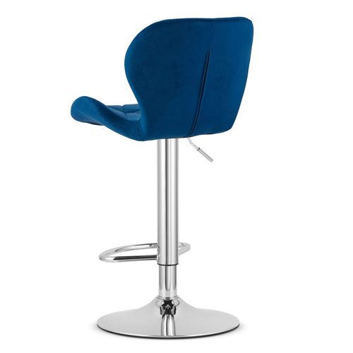 Hoker West - Velours Bleu Marine/base Chromée 49x35x47