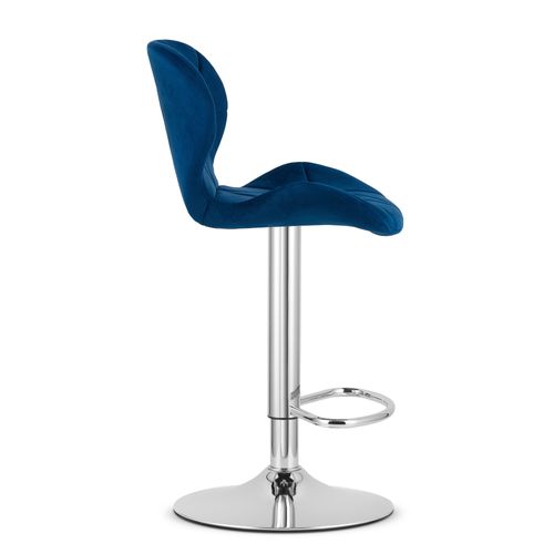 Hoker West - Velours Bleu Marine/base Chromée 49x35x47