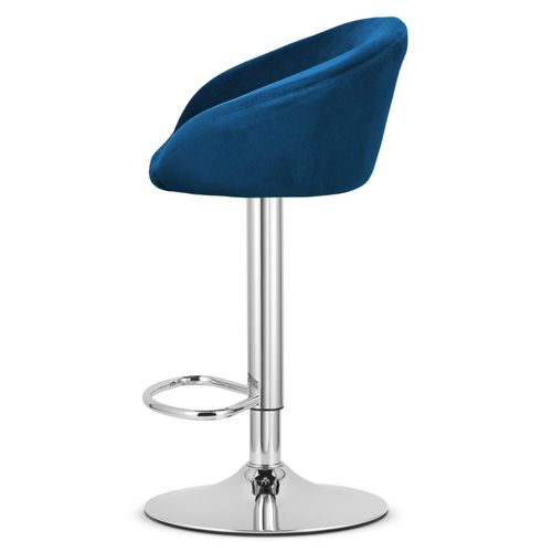 Hoker East - Velours Bleu Marine/base Chromée 49x35x47