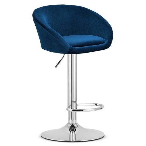 Hoker East - Velours Bleu Marine/base Chromée 49x35x47