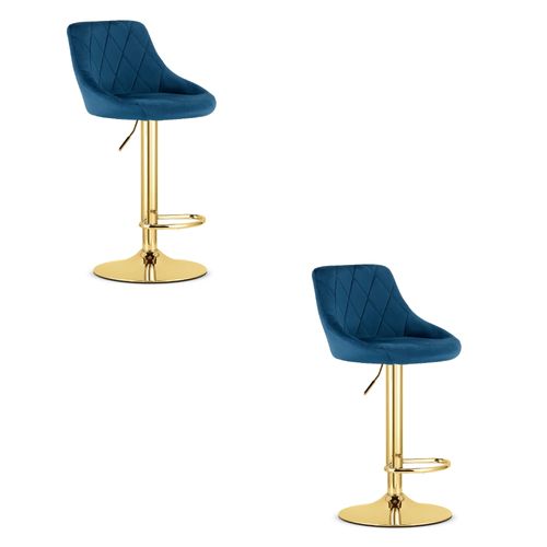 Hoker Kast - Velours Bleu Marine/base Dorée X 2 54x40x49