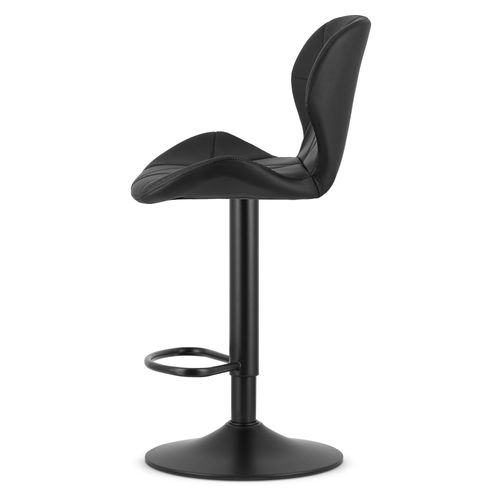 Tabouret De Bar West - Simili Cuir Noir/base Noire X 2 50x48x45