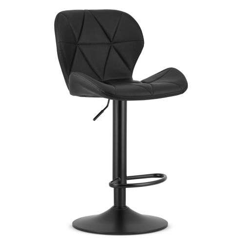 Tabouret De Bar West - Simili Cuir Noir/base Noire X 2 50x48x45