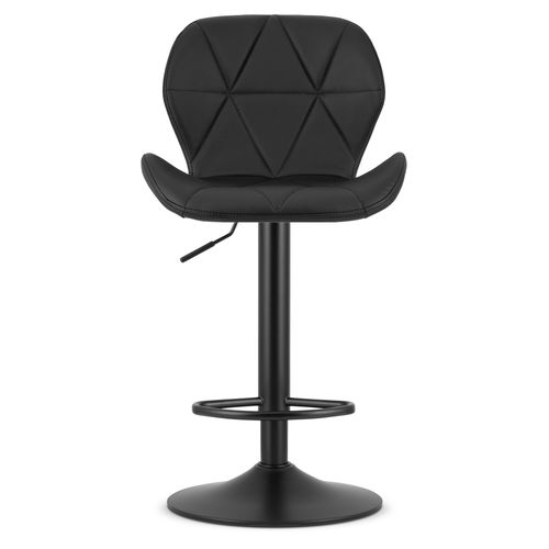 Tabouret De Bar West - Simili Cuir Noir/base Noire X 2 50x48x45