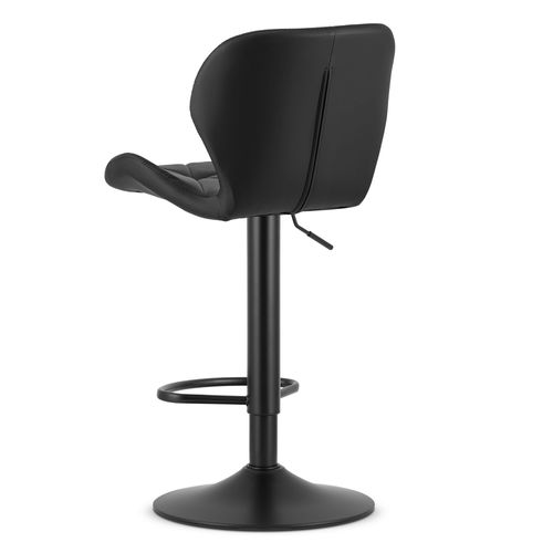 Tabouret De Bar West - Simili Cuir Noir/base Noire X 2 50x48x45