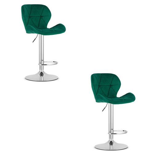 Hoker West - Velours Vert/base Chromée X 2 50x48x45