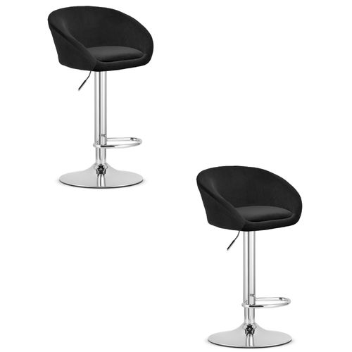 Hoker East - Velours Noir/base Chromée X 2 52x54x49